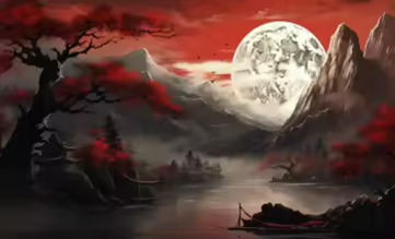 Red Moon Landscape